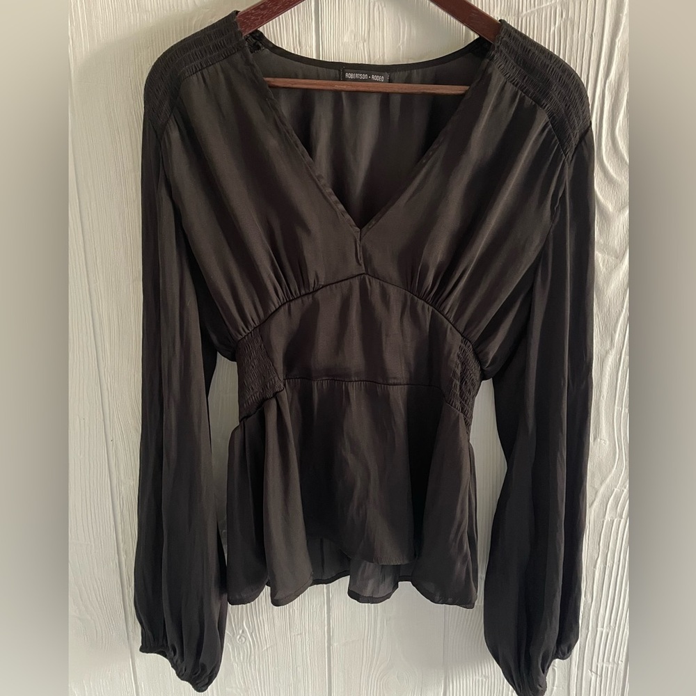 Robertson Rodeo Women’s Black Long Sleeve Blouse Size Large